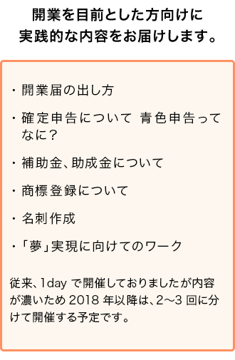 開業を目前とした方向けに実践的な内容をお届けします。